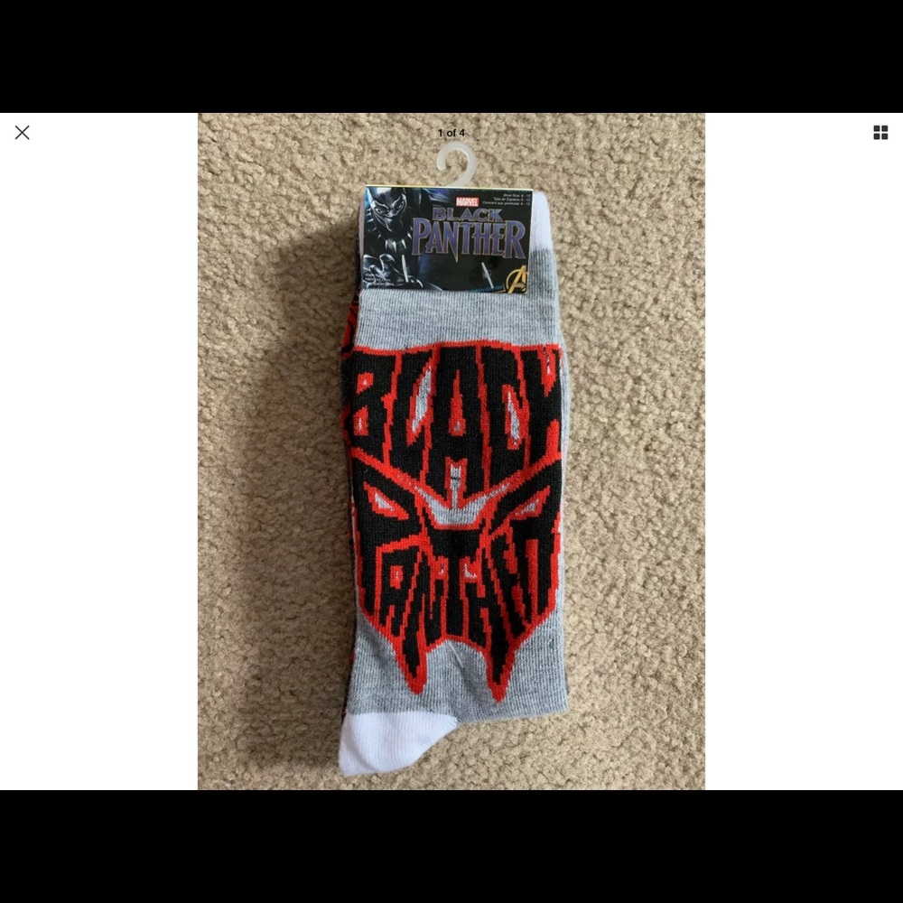 Black panther crew socks